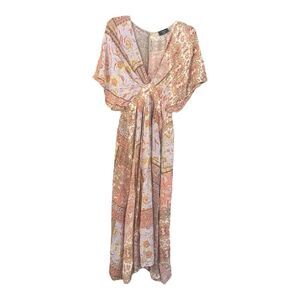 Vici Bohemian Floral Swim Coverup Dress w/ side slits Large